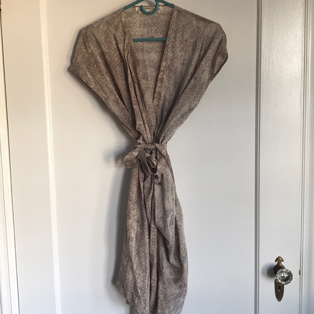 All Saints Snakeskin Silk Dress. Size 6